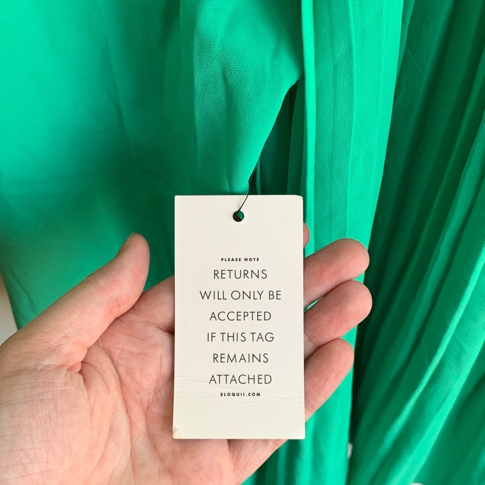 NWT Eloquii Green Pleated Front Blouse - Picture 6 of 7